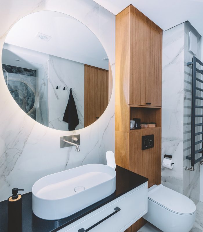 Modern new luxury bathroom. Interior design